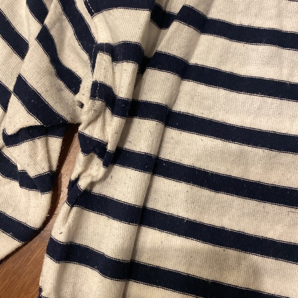 J Crew XL navy/cream striped top - Picture 5 of 6